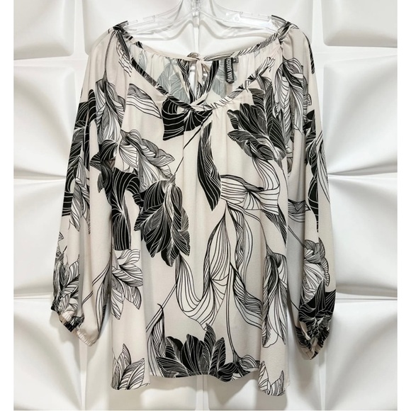 Yoana Baraschi Sz M Womens Tropical Print Tunic Top Hawaiian Peasant Blous - Picture 6 of 15